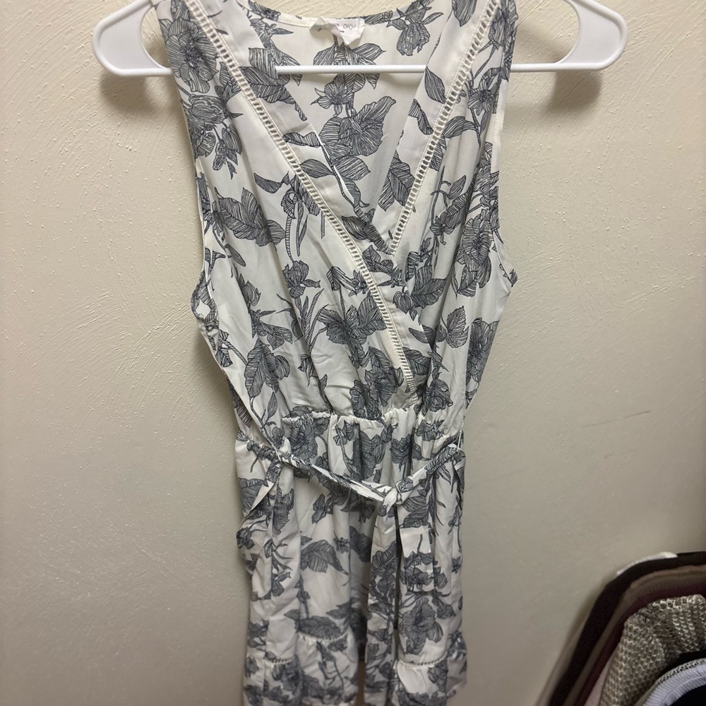 Sienna Sky Black and White Leaf Print Dress